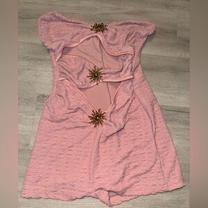 Pink body suit with Sunburst Accents